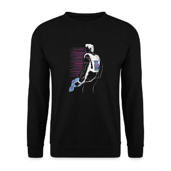 Actiongeladenes Laser Tag Duell - Unisex Pullover - Schwarz - Vorne - Alina (178cm) & Michal (187cm)