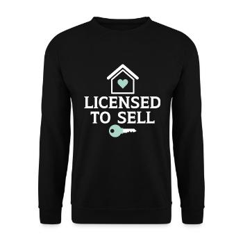 Lizenz zum Hausverkauf Immobilienmakler Immobilien - Unisex Pullover - Schwarz - Vorne - Alina (178cm) & Michal (187cm)