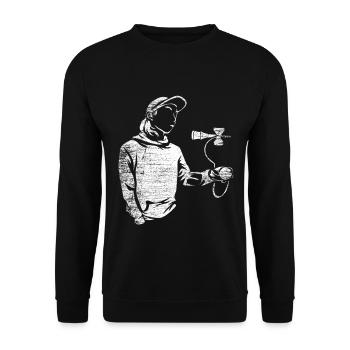 Pfiffiges Kendama Grifftechnik - Unisex Pullover - Schwarz - Vorne - Alina (178cm) & Michal (187cm)