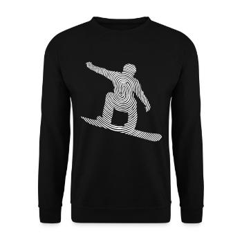 Snowboarder Fingerabdruck Herren Snowboard - Unisex Pullover - Schwarz - Vorne - Alina (178cm) & Michal (187cm)