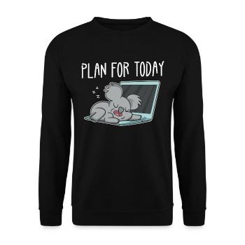 Koala Morgenmuffel Langschläfer Faulpelz Koalabär - Unisex Pullover - Schwarz - Vorne - Alina (178cm) & Michal (187cm)