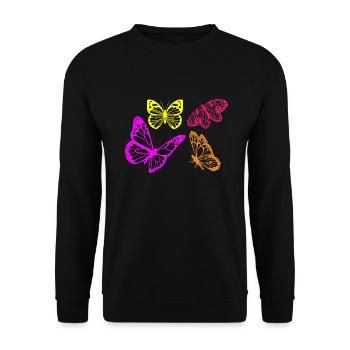 Butterflies Schmetterlinge - Unisex Pullover - Schwarz - Vorne - Alina (178cm) & Michal (187cm)