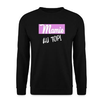 OMA. MUTTERTAG. ALLES GUTE ZUM GEBURTSTAG OMA. ICH LIEBE DICH - Unisex Pullover - Schwarz - Vorne - Alina (178cm) & Michal (187cm)