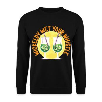 Feuchte deine Pfeife an - Unisex Pullover - Schwarz - Vorne - Alina (178cm) & Michal (187cm)