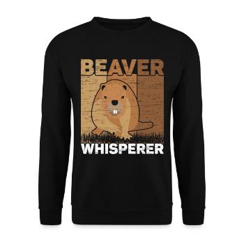 Biberflüsterer Wildtier Tier Kanada Damm Nagetier - Unisex Pullover - Schwarz - Vorne - Alina (178cm) & Michal (187cm)