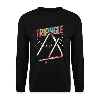 Klingendes Triangel im Orchester - Unisex Pullover - Schwarz - Vorne - Alina (178cm) & Michal (187cm)