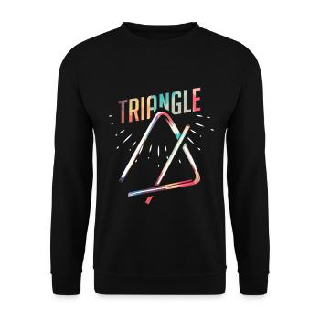 Klingendes Triangel im Orchester - Unisex Pullover - Schwarz - Vorne - Alina (178cm) & Michal (187cm)