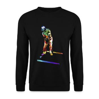Flinker Miniputt Turnierspieler - Unisex Pullover - Schwarz - Vorne - Alina (178cm) & Michal (187cm)