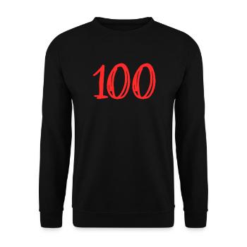 100. 100 JAHRE. 100-JÄHRIGES JUBILÄUM. 100. GEBURTSTAG - Unisex Pullover - Schwarz - Vorne - Alina (178cm) & Michal (187cm)