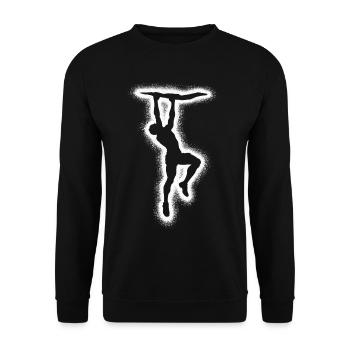 Bouldern Bergsteigen Kletterer Männer Klettern - Unisex Pullover - Schwarz - Vorne - Alina (178cm) & Michal (187cm)