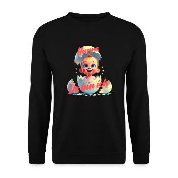 Hurra - Da bin da / Mädchen - Unisex Pullover - Schwarz - Vorne - Alina (178cm) & Michal (187cm)