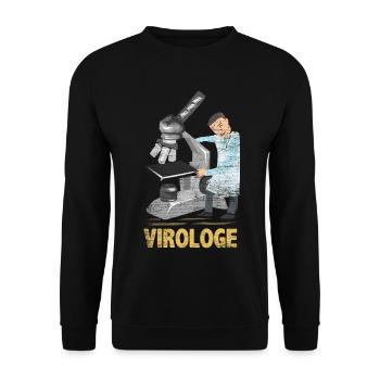 Cleverer Virologe Forschungslabor - Unisex Pullover - Schwarz - Vorne - Alina (178cm) & Michal (187cm)