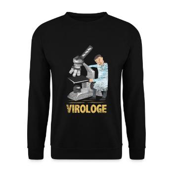 Cleverer Virologe Forschungslabor - Unisex Pullover - Schwarz - Vorne - Alina (178cm) & Michal (187cm)