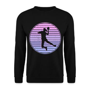 Handballspielerin Mädchen Handballerin Handball - Unisex Pullover - Schwarz - Vorne - Alina (178cm) & Michal (187cm)