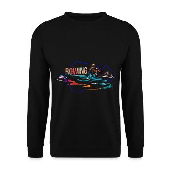Pfeilschneller Rudersport Regatta - Unisex Pullover - Schwarz - Vorne - Alina (178cm) & Michal (187cm)