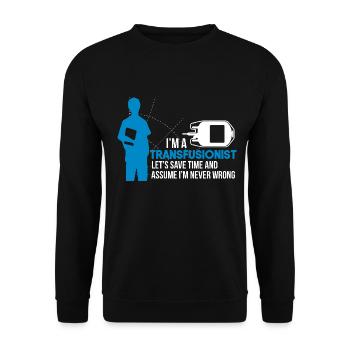 Sorgfältiger Bluttransfusion Spezialist - Unisex Pullover - Schwarz - Vorne - Alina (178cm) & Michal (187cm)