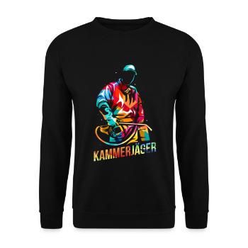 Flinker Kammerjäger Schädlingsbekämpfung - Unisex Pullover - Schwarz - Vorne - Alina (178cm) & Michal (187cm)