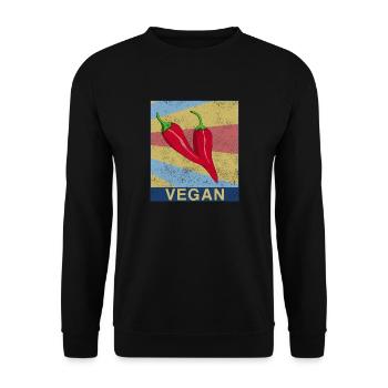 Chilli Nahrung Nahrungsmittel Lecker Essen Gemüse - Unisex Pullover - Schwarz - Vorne - Alina (178cm) & Michal (187cm)