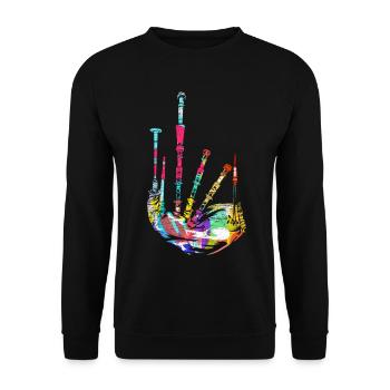 Herzhafter Dudelsackklang Auvergne - Unisex Pullover - Schwarz - Vorne - Alina (178cm) & Michal (187cm)
