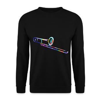 Wuchtiger Posaunenklang Marschmusik - Unisex Pullover - Schwarz - Vorne - Alina (178cm) & Michal (187cm)