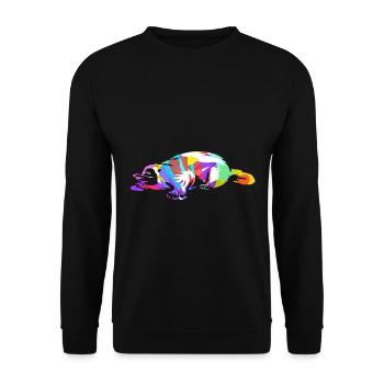 Neugieriges Schnabeltier Australien - Unisex Pullover - Schwarz - Vorne - Alina (178cm) & Michal (187cm)