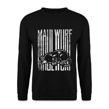 Emsiger Maulwurf Maulwurfshügel - Unisex Pullover - Schwarz - Vorne - Alina (178cm) & Michal (187cm)