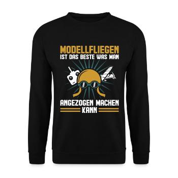 Modellfliegen Spruch Lustig RC Pilot Modellflieger - Unisex Pullover - Schwarz - Vorne - Alina (178cm) & Michal (187cm)
