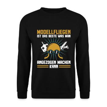 Modellfliegen Spruch Lustig RC Pilot Modellflieger - Unisex Pullover - Schwarz - Vorne - Alina (178cm) & Michal (187cm)