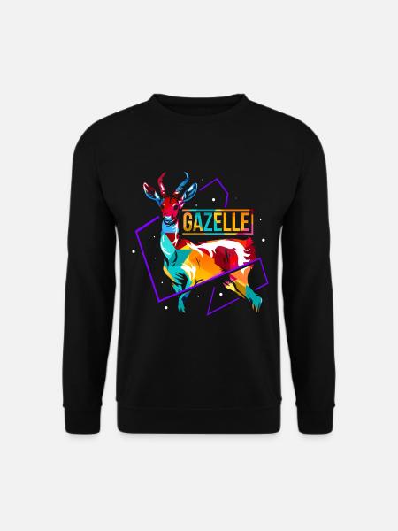 Federleichte Gazelle Afrikasafari - Unisex Pullover - Schwarz