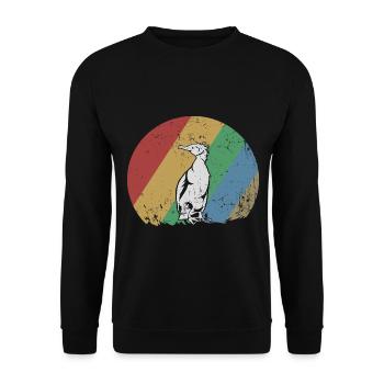 Wendiger Kormoran Tauchkünstler - Unisex Pullover - Schwarz - Vorne - Alina (178cm) & Michal (187cm)