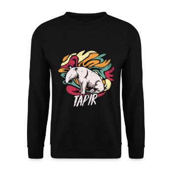 Faszinierender Tapir Urwaldbewohner - Unisex Pullover - Schwarz - Vorne - Alina (178cm) & Michal (187cm)