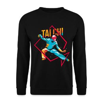 Fokussierte Tai Chi Meisterin - Unisex Pullover - Schwarz - Vorne - Alina (178cm) & Michal (187cm)