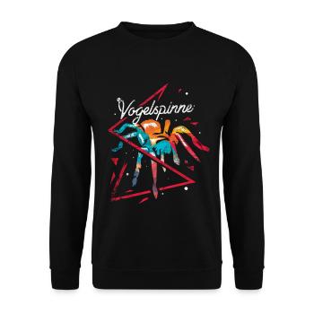 Flauschige Vogelspinne Waldboden - Unisex Pullover - Schwarz - Vorne - Alina (178cm) & Michal (187cm)