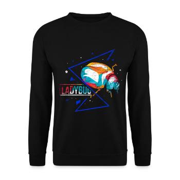 Leuchtender Marienkäfer Nützling - Unisex Pullover - Schwarz - Vorne - Alina (178cm) & Michal (187cm)