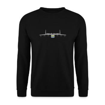 Antonov An 225 weiß gelb blau - Unisex Pullover - Schwarz - Vorne - Alina (178cm) & Michal (187cm)