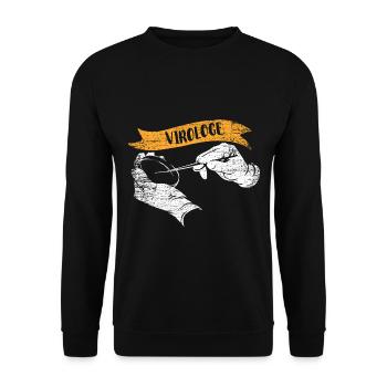 Scharfsinniger Virologe Mikroskop - Unisex Pullover - Schwarz - Vorne - Alina (178cm) & Michal (187cm)