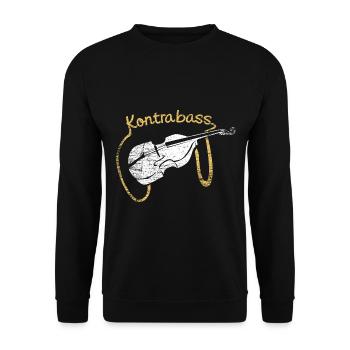 Vibrierender Kontrabass Orchester - Unisex Pullover - Schwarz - Vorne - Alina (178cm) & Michal (187cm)
