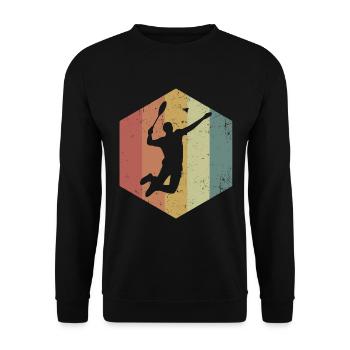 Pfeilschneller Speedminton Schläger - Unisex Pullover - Schwarz - Vorne - Alina (178cm) & Michal (187cm)