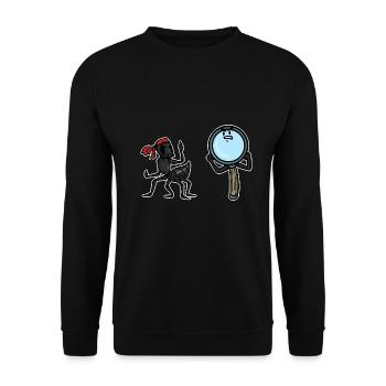 Emsige Ameise Insektenkolonie - Unisex Pullover - Schwarz - Vorne - Alina (178cm) & Michal (187cm)