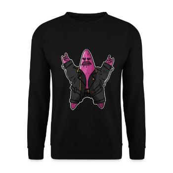 Funkelnder Seestern Korallenriff - Unisex Pullover - Schwarz - Vorne - Alina (178cm) & Michal (187cm)