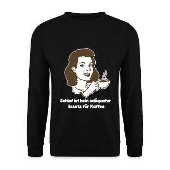 Koffeinsüchtiger Workaholic Barista - Unisex Pullover - Schwarz - Vorne - Alina (178cm) & Michal (187cm)