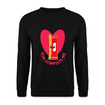 Knusprige Frittenliebe Pärchen - Unisex Pullover - Schwarz - Vorne - Alina (178cm) & Michal (187cm)
