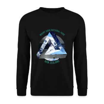 Eisiger Mount Cook Gipfelsturm - Unisex Pullover - Schwarz - Vorne - Alina (178cm) & Michal (187cm)
