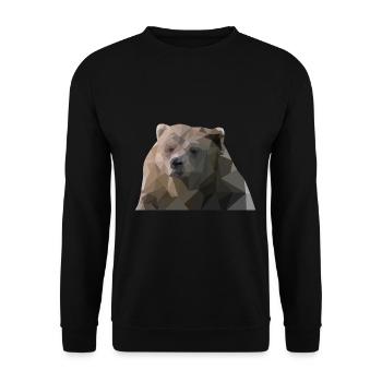 Kraftvoller Grizzlybär Bärenfreund - Unisex Pullover - Schwarz - Vorne - Alina (178cm) & Michal (187cm)