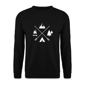 Campingzeit individuell - Unisex Pullover - Schwarz - Vorne - Alina (178cm) & Michal (187cm)