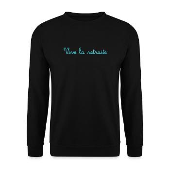 RUHESTAND. ALLES GUTE FÜR DEN RUHESTAND. ALLES GUTE FÜR DEN RUHESTAND - Unisex Pullover - Schwarz - Vorne - Alina (178cm) & Michal (187cm)