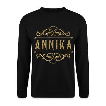 Annika gold - Unisex Pullover - Schwarz - Vorne - Alina (178cm) & Michal (187cm)