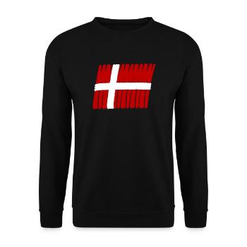 Dänemark Dansk Flag painted Kopenhagen Scandinav - Unisex Pullover - Schwarz - Vorne - Alina (178cm) & Michal (187cm)