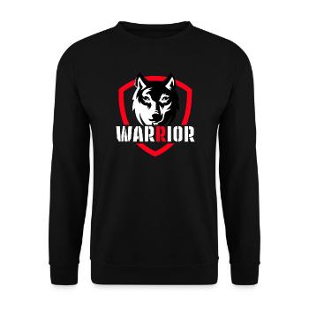 Wolf Warrior Krieger Wolf Streetwear - Unisex Pullover - Schwarz - Vorne - Alina (178cm) & Michal (187cm)