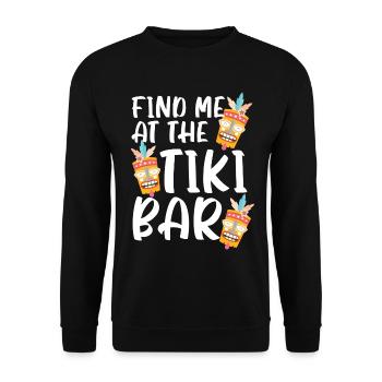 Finde mich in der Tiki-Bar Luau-Party Tiki-Bar - Unisex Pullover - Schwarz - Vorne - Alina (178cm) & Michal (187cm)